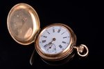 pocket watch, movement duration 2.5 hours, Russia, Switzerland, gold, 56, 585 standart, 24.46 g, 3.9...