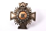 badge, 30 years of the fireman service, Latvia, the 30ies of 20th cent., 43 x 41.8 mm...