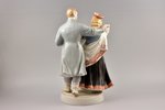 figurine, Folk dance, premium grade (GOLD MARK), porcelain, Riga (Latvia), USSR, Riga porcelain fact...