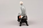 figurine, "Boy riding a pig", Riga (Latvia), sculpture's work, Riga porcelain factory, molder - Aina...