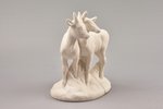 figurine, 11/5000 Deer calves, bisque, Riga (Latvia), USSR, sculpture's work, Riga porcelain factory...