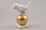 figurine, a bird on a gold ball, porcelain, Germany, 11 cm, first grade, Gerold Porzellan Bavaria...