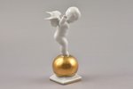 figurine, angel on a gold ball, porcelain, Riga (Latvia), M.S. Kuznetsov manufactory, 1937-1940, fir...