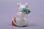 figurine, Mouse with a piece of cheese, porcelain, Riga (Latvia), USSR, Riga porcelain factory, mold...