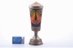 cup, "To the winner of the All-Union Rural Volleyball Competition", Palekh, by Dorofeev, USSR, 1953,...