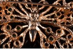 pendant-brooch, gold, 14 К standard, 9.48 g., the item's dimensions 2.9 x 3.9 cm, emerald, sapphire...