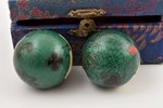 muzikālas bumbas, metāls, emalja kluazone, Ø 4.2 cm, viena bumbiņa ar emaljas defektu, kastē...