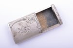 matches' holder, silver, 875 standard, 36.75 g, engraving, 6 x 4.2 x 1.2 cm, the 20ties of 20th cent...
