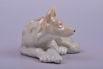 figurine, Dog, porcelain, Riga (Latvia), USSR, Riga porcelain factory, molder - Priedite, 1953-1962,...