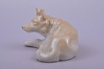 figurine, Dog, porcelain, Riga (Latvia), USSR, Riga porcelain factory, molder - Priedite, 1953-1962,...