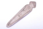 bookmark, silver, 875 standard, 6.24 g, engraving, 9.8 cm, the 30ties of 20th cent., Latvia...