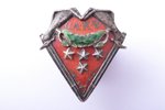 badge, LAKB, Latvian soldiers Society, silver, Latvia, 20-30ies of 20th cent., 29.5 x 27.4 mm...