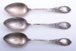set of 3 soup spoons, silver, 875 standart, the 20-30ties of 20th cent., 231.45 g, by Wilhelm Heinri...