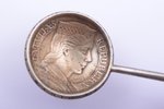 чайная ложка, серебро, из 5-латовой монеты (1929), 36.40 г, 13.3 см, 20-30е годы 20го века, Латвия...