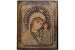 icon, Mother of God, lithography on tin, board, Latvia, 15.3 x 12.8 x 0.5 cm...