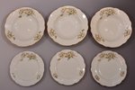 set of 12 plates: 3 soup plates (Ø25.1 cm), 6 plates (Ø24.8 cm), 3 plates (Ø20.9 cm), porcelain, M.S...