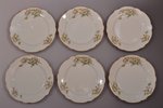 set of 12 plates: 3 soup plates (Ø25.1 cm), 6 plates (Ø24.8 cm), 3 plates (Ø20.9 cm), porcelain, M.S...