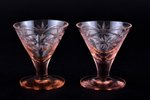 pair of small glasses, Iļģuciems glass factory, Latvia, the 20-30ties of 20th cent., h 5.7 cm...