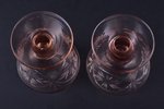 pair of small glasses, Iļģuciems glass factory, Latvia, the 20-30ties of 20th cent., h 5.7 cm...