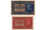 5 banknošu komplekts, apgrozības nauda Latvijas teritorijā, 1919 g., Polija, XF, UNC...