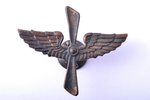 uzpleči, uzpleču zīme, Kara aviācijas pulks, bronza, Latvija, 20.gs. 20-30ie gadi, 36 x 44 mm, sudra...