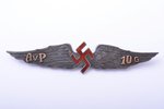 знак, Авиационный полк, выслуга 10 лет, серебро, 875 проба, Латвия, 30-е годы 20-го века, 21.3 x 99....