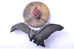 badge, Military aviation regiment (large size), silver, enamel, Latvia, 20-30ies of 20th cent., 30.5...