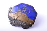 badge, LAS, driving school, silver, Latvia, USSR, 1962, 23 x 26.8 mm...
