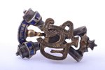 miniature badge, Heavy artillery division, Latvia, 20-30ies of 20th cent., 16.8 x 10.5 mm...