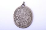 pendant icon, Holy Great Martyr George, silver, 84 standard, Russia, 1908-1917, 2.7 x 1.9 cm, 2.43 g...