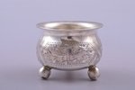 saltcellar, silver, 84 standard, 24.45 g, engraving, Ø 4.1 cm, by I. H. Lozinskiy, 1880-1890, Tula,...