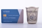 beaker, silver, 84 standard, 48.60 g, engraving, niello enamel, h 6.2 cm, 1868, Moscow, Russia...