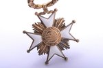 the Order of Three Stars in a case, 5th class, silver, enamel, 875 standart, Latvia, 20ies of 20th c...