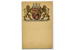 postcard, coat of arms of Jelgava city, Latvia, Russia, beginning of 20th cent., 13,8x9 cm...