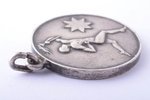 medal, Aizsargi sports competition, silver plate, Latvia, 20-30ies of 20th cent., 32.5 x 28 mm, 11.2...