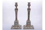 pair of candlesticks, B. Henneberg, Warszawa, silver plated, Russia, Congress Poland, the border of...