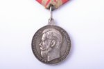 медаль, За усердие, Николай II, серебро, Российская Империя, начало 20-го века, 35.5 x 30.2 мм...