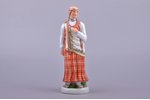 figurine, a Girl in traditional costume, porcelain, Riga (Latvia), Riga Ceramics Factory, signed pai...