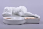 figurine, ashtray, Lying Down (the Nude), porcelain, Riga (Latvia), M.S. Kuznetsov manufactory, 1934...
