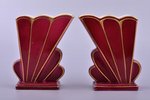 pair of serviette holders, porcelain, M.S. Kuznetsov manufactory, Riga (Latvia), 1937-1940, h 13 cm,...