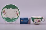 tējas pāris, porcelāns, Kornilovu Brāļu manufaktūra, Krievijas impērija, 1843-1861 g., h (tasīte) 6...