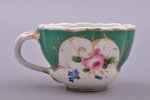 tea pair, porcelain, Kornilov Brothers manufactory, Russia, 1843-1861, h (cup) 6 cm, Ø (saucer) 15.5...