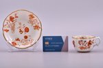 tējas pāris, porcelāns, Kornilovu Brāļu manufaktūra, Krievijas impērija, 1843-1861 g., h (tasīte) 4....