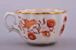 tea pair, porcelain, Kornilov Brothers manufactory, Russia, 1843-1861, h (cup) 4.9 cm, Ø (saucer) 13...