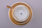 small cup, porcelain, Safronov's plant in the village of Korotkaya, Russia, h 10.8 cm, restoration...