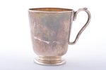 tea pair, silver, 84 standart, gilding, 1889, 190.40 g, Egorov Alexander Sergeev's workshop(?), Mosc...