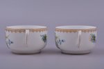2 tējas pāri, porcelāns, M.S. Kuzņecova rūpnīca, Rīga (Latvija), Krievijas impērija, 20. gs. sākums,...