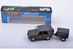 car model, UAZ 469 Nr. А34, with trailer, metal, Russia...