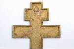 крест, Распятие Христово, медный сплав, 2-цветная эмаль, Российская империя, рубеж 19-го и 20-го век...