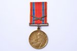 памятная медаль с документом, в честь 10-летия освободительной войны Латвийской Республики, Латвия,...